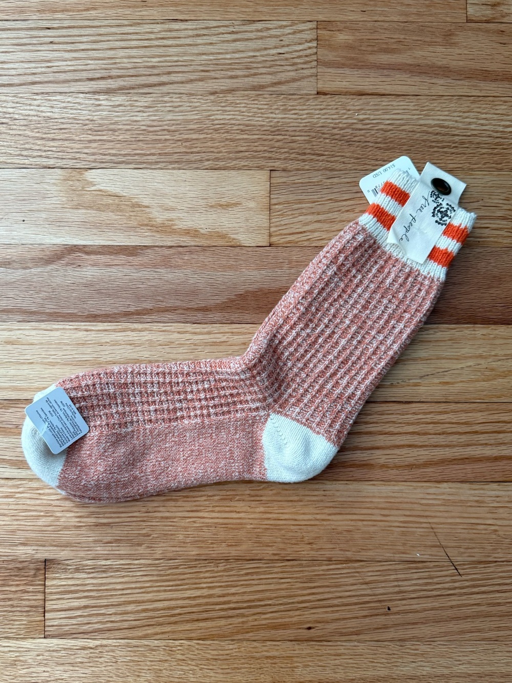 Free People Athletic Socks with Orange Stripe NWT